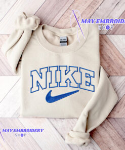 Cheap Blue Nike Logo Embroidered Sweatshirt, Christmas Presents For Her