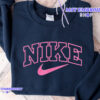 Cheap Pink Nike Logo Embroidered Sweatshirt, Christmas Presents For Her