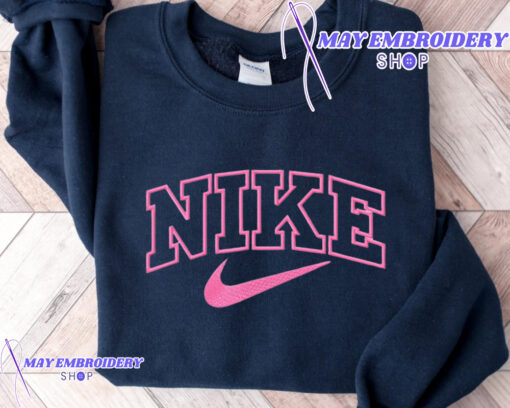 Cheap Pink Nike Logo Embroidered Sweatshirt, Christmas Presents For Her