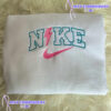 Vintage Pink Lightning Nike Embroidered Crewneck Sweatshirt