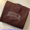 Brown Nike Logo Embroidered Sweatshirt, Best Christmas Gifts For Dad