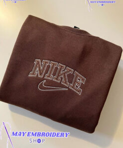 Brown Nike Logo Embroidered Sweatshirt, Best Christmas Gifts For Dad