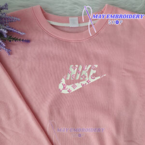 Cheap Pink Louis Vuitton Logo Nike Embroidered Sweatshirt