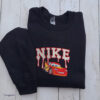 Nike Lightning McQueen Embroidered Hoodie, Trendy Nike Embroidered Sweatshirt