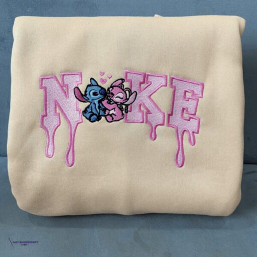 Nike Stitch And Angel Couple Embroidered Sweatshirt
