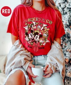 Comfort Color Vintage Mickey & Co Christmas Shirt, Mickey and Friends Christmas Shirt, Disney Christmas Shirt, Disneyland Christmas Shirt