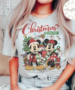 Vintage Disney Christmas On Main Street Shirt, Minnie Mickey's Very Merry Christmas Party 2023, Disney Family Christmas Shirt, Disney Trip