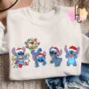 Cute Disney Santa Stitch Christmas Balloon Sweatshirt, Mickey's Very Merry Xmas Party Matching T-shirt, Disneyland Vacation Family Gift