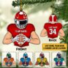 Personalized Football Player Ornament, American Football Personalized Ornament
