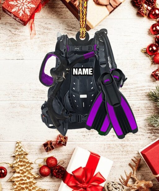 Personalized Scuba Diving Equipment Custom Shaped Ornament