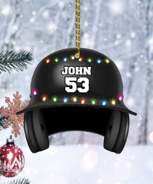 Personalized Baseball Helmet Christmas Ornament