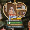 Personalized Girl Reading Book Ornament, Book Lover Acrylic Ornament, Bookworm Christmas Ornament, Custom Book Name Ornament, Xmas Gift