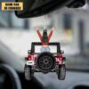 A Girl With Jee-p Car Personalized Christmas Ornament, Custom Jee-p Car Ornament, Off Road Car Ornament, Christmas Decor, Jee Flat Ornament