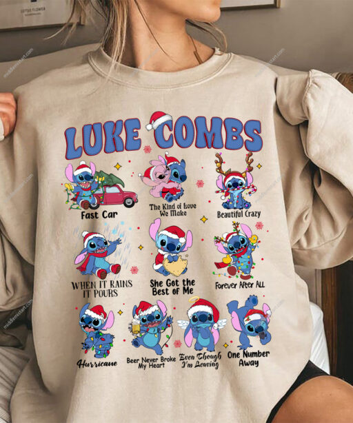 Luke Combs Stitch Christmas Shirt