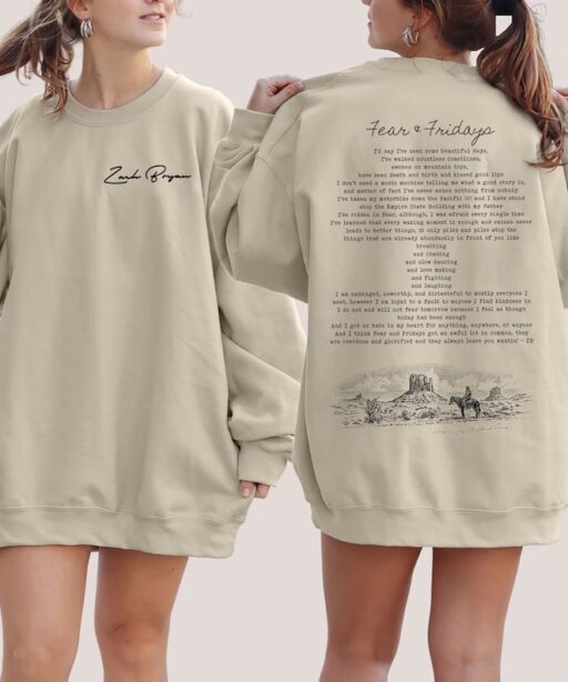 Fear and Fridays Zach Bryan Poem Unisex Sweatshirt