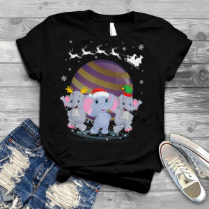 Three Elephant Christmas Santa X mas Elephant Shirt, Funny Elephant Shirt, Elephant Lover Shirt, Elephant Lover Gift, Cute Elephant Sweatshirt