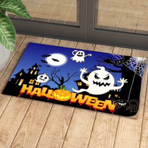 Ghost Halloween Doormat, Halloween Pumpkin Doormat, Happy Halloween Party Decor