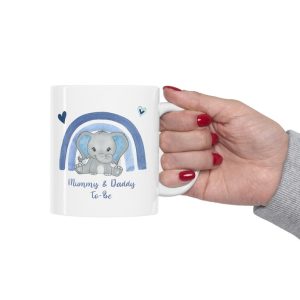 Mummy & Daddy To Be Elephants Mug, Boy Mummy and Daddy Mug, Expectant Parents Gift Mug, Baby Shower Mug, Pregnancy Reveal Ceramic Mug