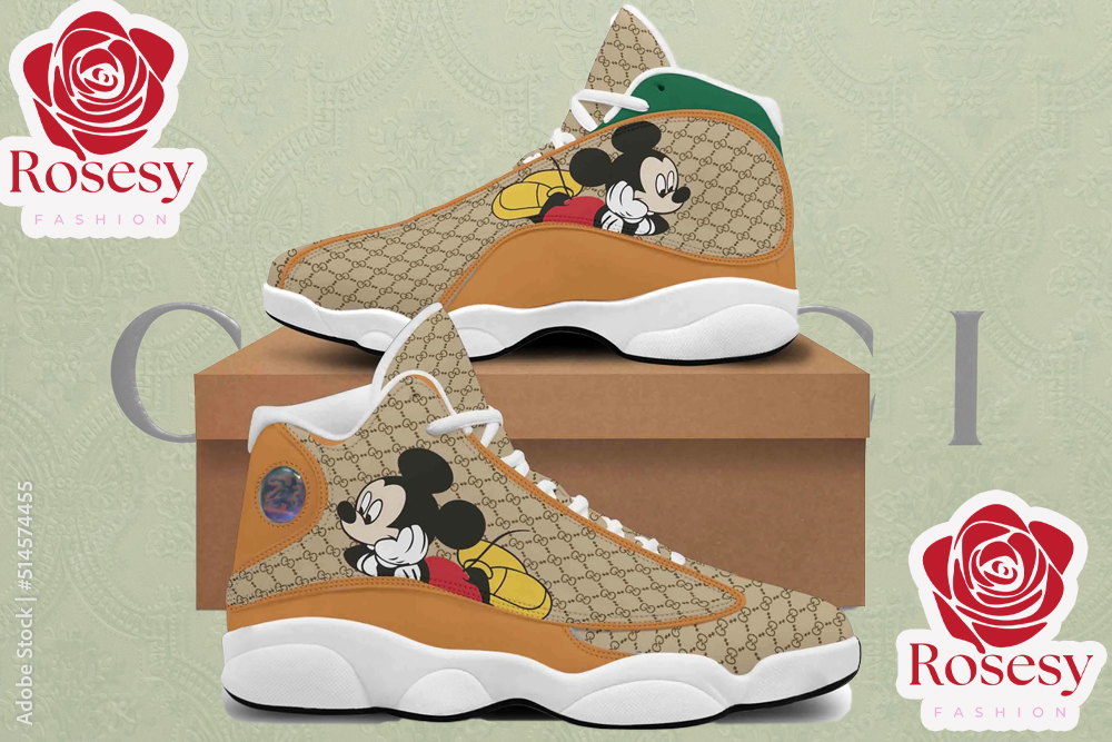 Cheap Disney Mickey Mouse Gucci Sneakers Jordan 13, Cheap Gucci