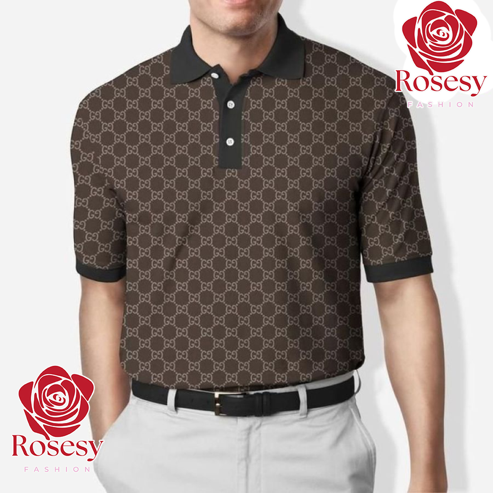 Cheap Brown Gucci Polo Shirt Mens, Gucci Logo Shirt