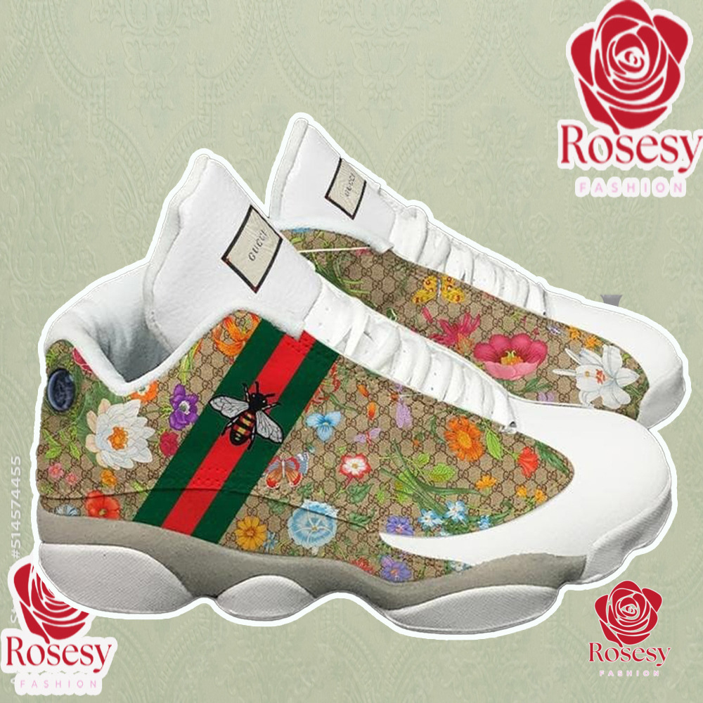 Cheap Gucci Flowers Sneakers Jordan 13, Cheap Gucci Mens Shoes