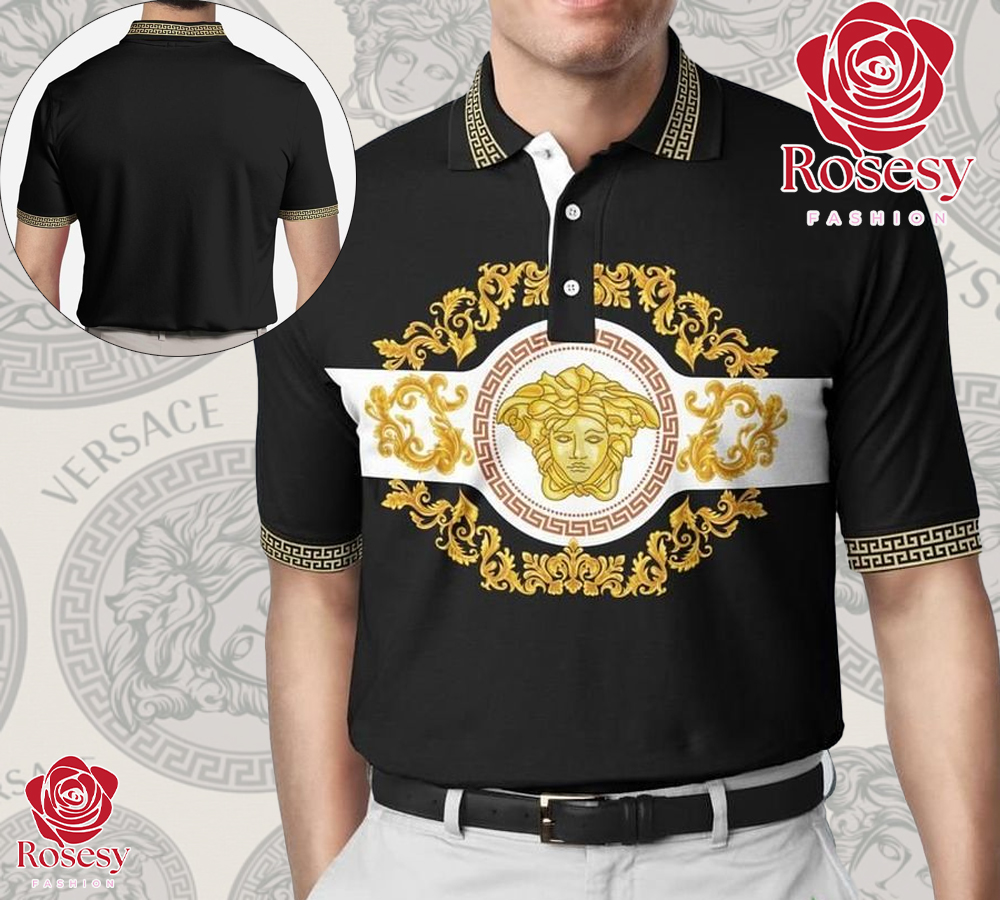 Cheap Versace Logo Polo Shirt, Versace Greca Collar Polo Shirt