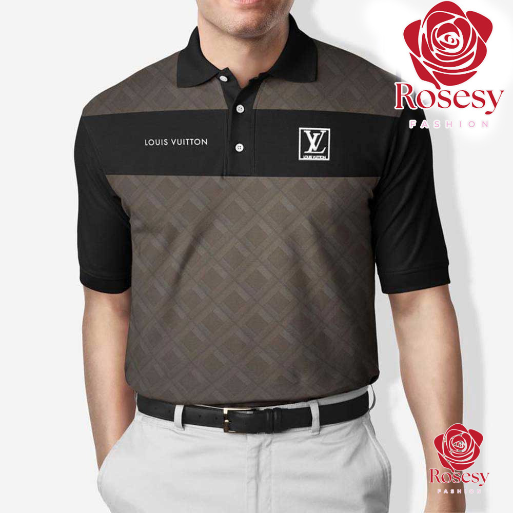 Cheap Black Collar Lv Polo Shirt, Louis Vuitton Polo T Shirt - Rosesy