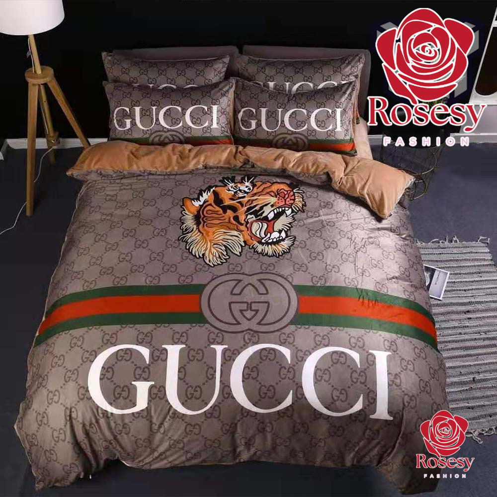 Gucci Monogram Pink Luxury Bedding Set - Tagotee