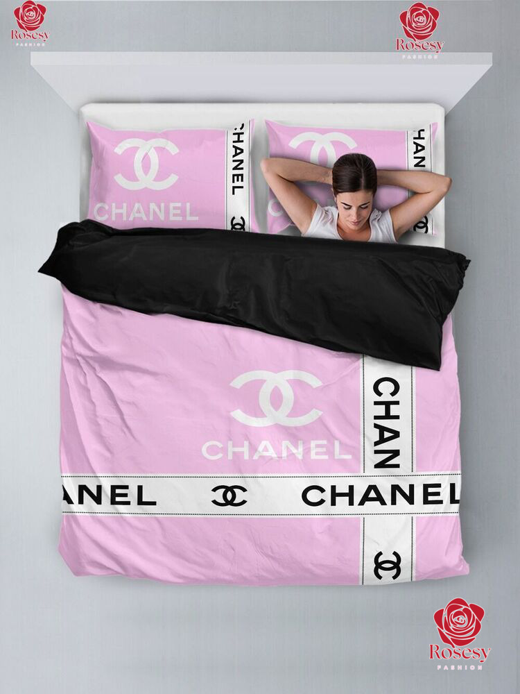 KurstenShop 4in1 Premium Quality US Cotton Chanel Design Bedsheet Set   Shopee Philippines