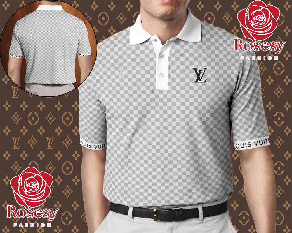 Cheap Beige Collar LV Monogram Polo Shirt Mens, Louis Vuitton Polo