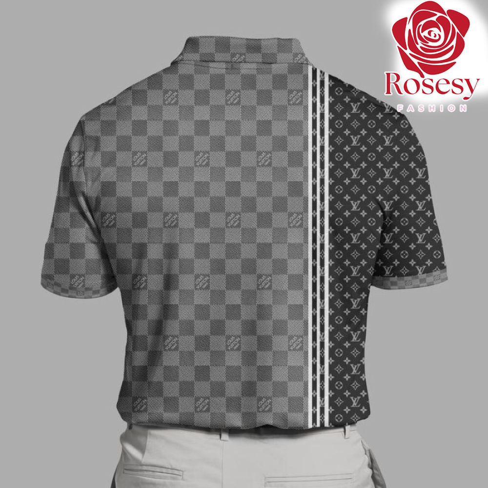 Cheap Black And Grey Monogram Yellow LV Logo Polo Shirt, Louis Vuitton Polo Shirt  Mens - Rosesy