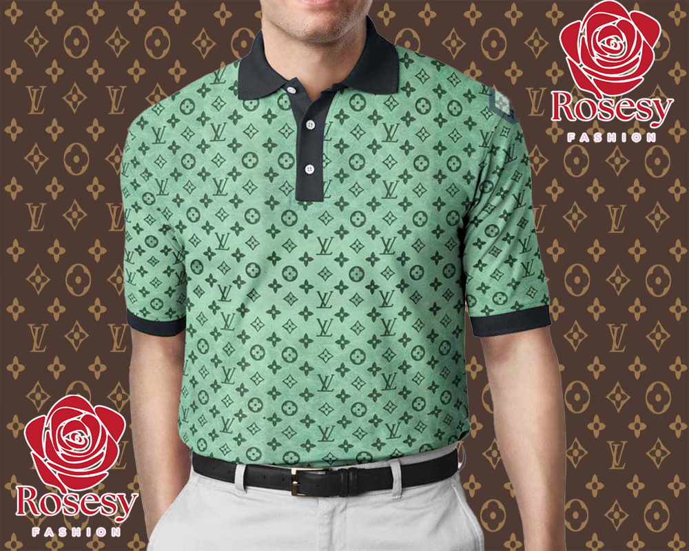 Cheap Black Collar Green Louis Vuitton Mongogram Polo Shirt, Lv Polo Shirt  Mens - Rosesy