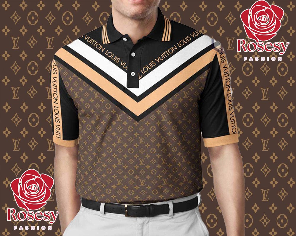 Cheap Brown Louis Vuitton Polo Shirt Mens, LV Polo T Shirt - Rosesy