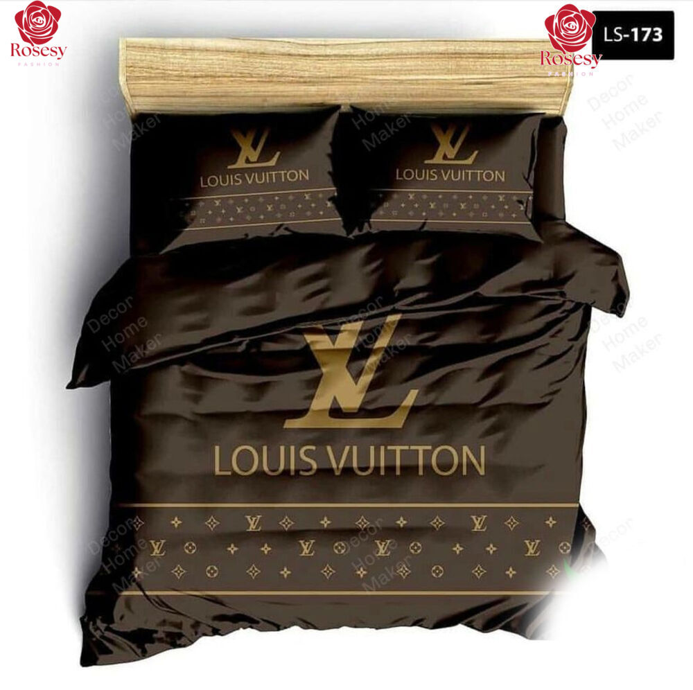 Cheap Gold Colour Louis Vuitton Bed Sheets, Louis Vuitton Duvet Cover Set -  Rosesy