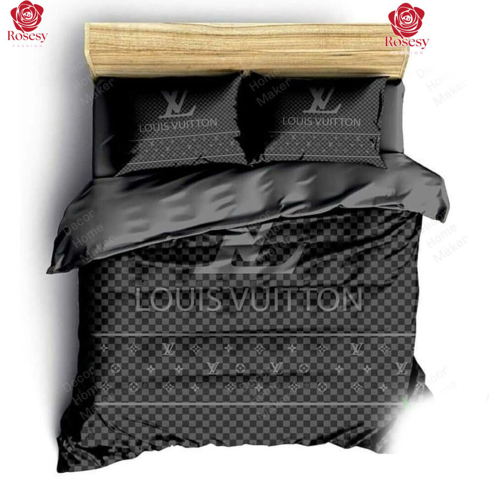 Luxury Louis Vuitton Black And Red Monogram Bedding Set - REVER LAVIE