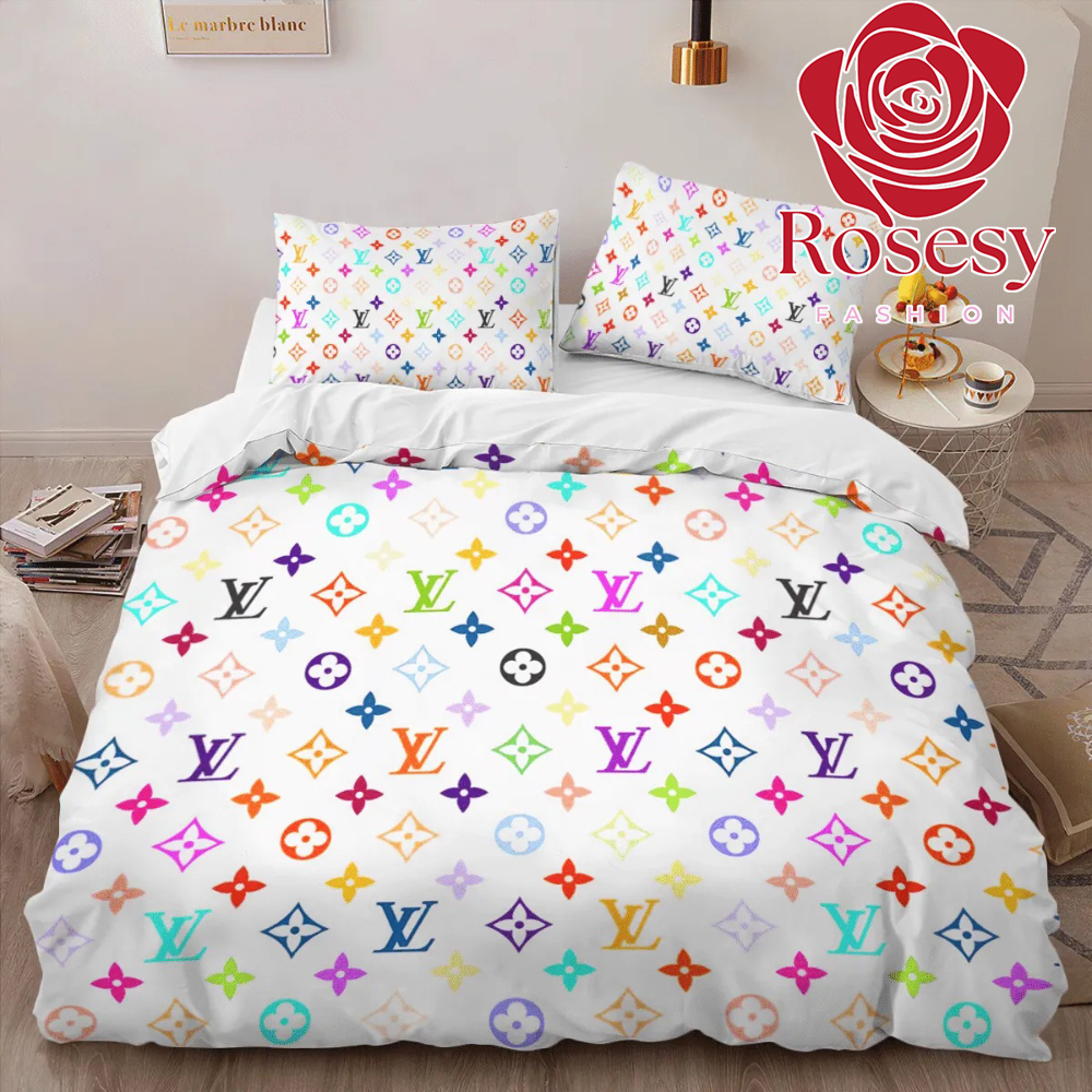 Hot Colorful Louis Vuitton Monogram Bed Sheets For Luxury Bedroom