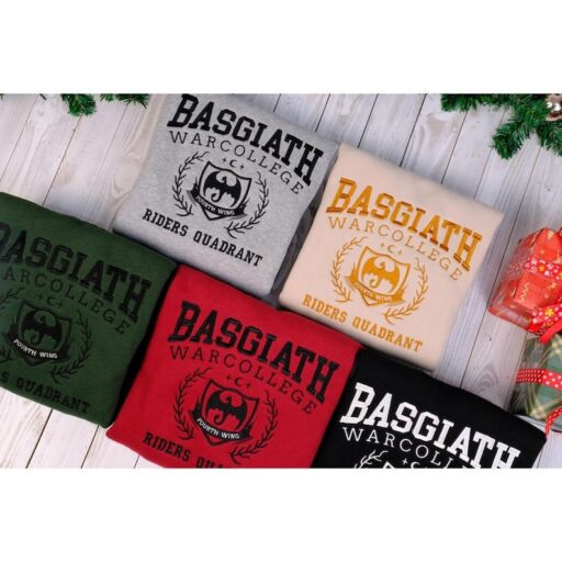 Basgiath War College Embroidered Crewneck Sweatshirt, Fourth Wing Sweatshirt, Fantasy Reader Sweatshirt, Bookish Sweatshirt, Book Lover Gift