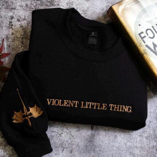 Embroidered Violent Little Thing Sweatshirt, Basgiath War College Sweatshirt, Fourth Wing Sweatshirt, Bookish Shirt, Embroidered Basgiath