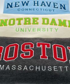 Custom Two color Embroidered Varsity Crewneck, Embroidery, Embroidered Sweatshirt, university sweaters, personalized, City, college, City