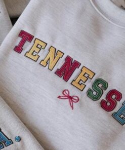 Multicolor Embroidered State Sweatshirt | State Crewneck | State Sweatshirt | Multicolor Sweatshirt | State Shirt | Embroidered Sweatshirt