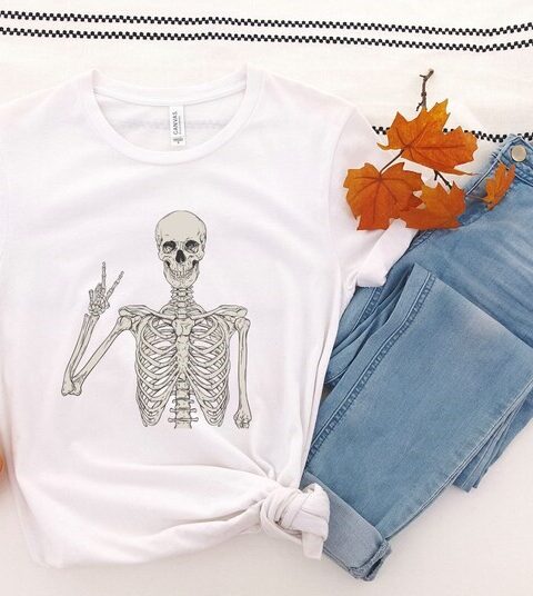 Skeleton Peace Sign Shirt