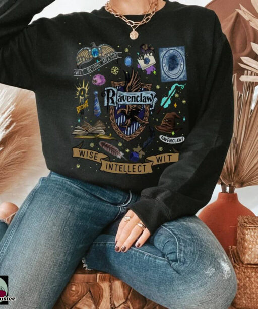 Eagle Ravenclaw Hogwarts Wizard School House Sweatshirt, HP Universal Harry Potter Shirt