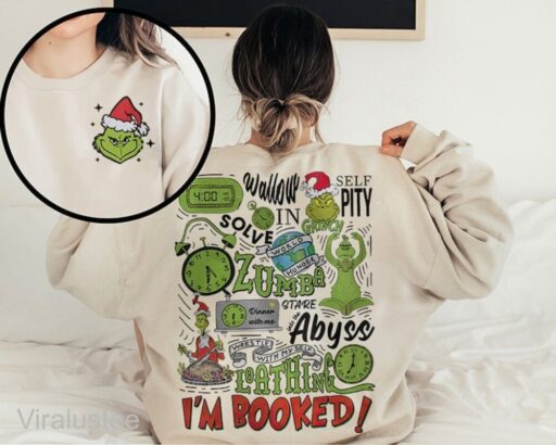 Grinch My Day Im Booked Christmas Sweatshirt