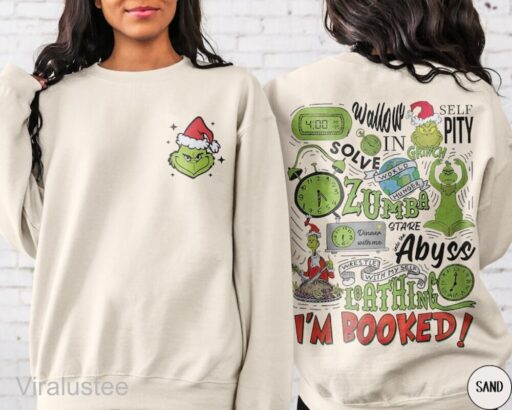 Grinch My Day Im Booked Christmas Sweatshirt