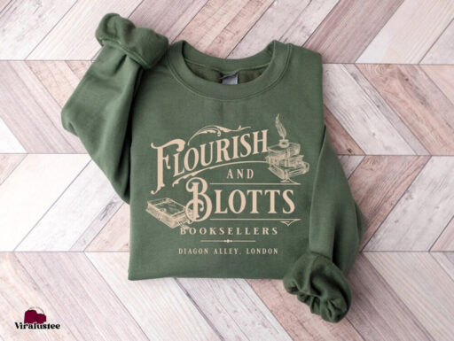 Harry Potter Flourish Blotts Sweatshirt, Bookish HP Fan Shirt