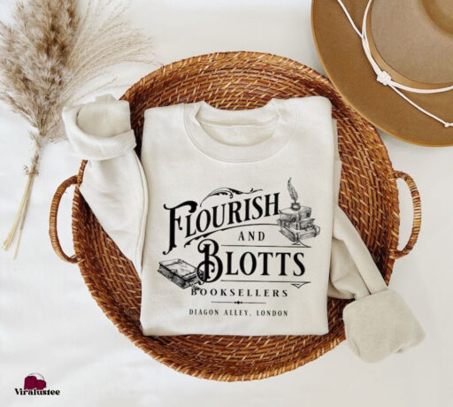 Harry Potter Flourish Blotts Sweatshirt, Bookish HP Fan Shirt