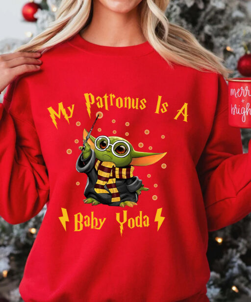 Harry Potter My Patronus Is A Baby Yoda Star Wars Sweatshirt