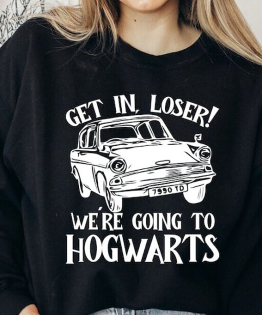 Harry Potter Ron Weasly Car Get In Loser We Are Going To Hogwarts Sweatshirt