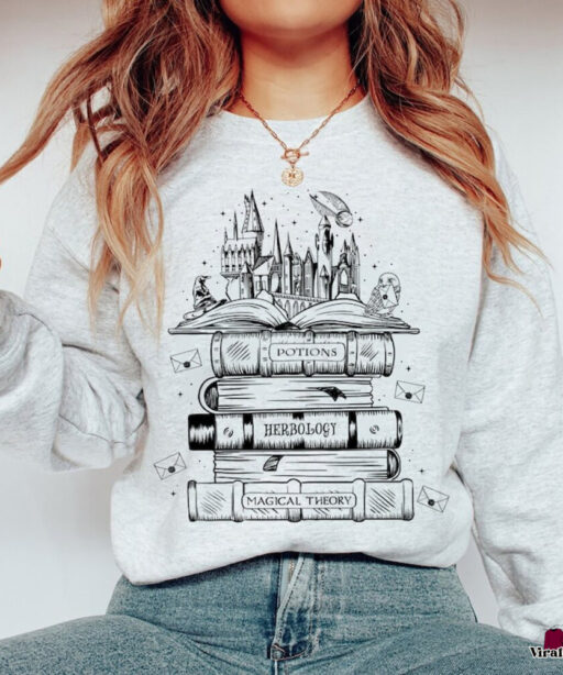 Harry Potter Wizard Castle Book Sweatshirt, Pottery Gifts For Women