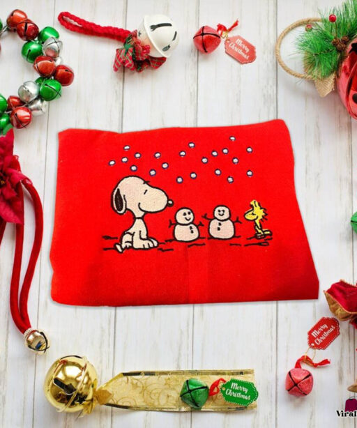 Snoopy Christmas Gratitude Embroidered Sweatshirt